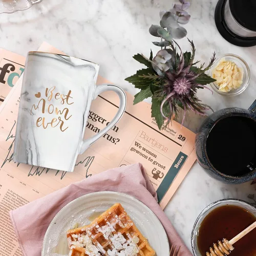 Miniatura 4 de YHRJWN Regalos para mamá, mejor taza de café de mamá, regalos de cumpleaños para mamá de hija e hijo, idea de regalo para mamás para Navidad, día