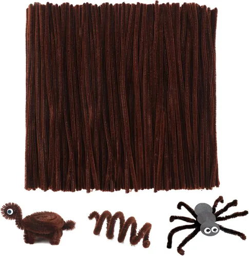 Miniatura 18 de jijAcraft 200 piezas de limpiadores de tubería rosa - Tallos de chenilla para manualidades con flores, 30 cm de tallos de chenilla para artesanías