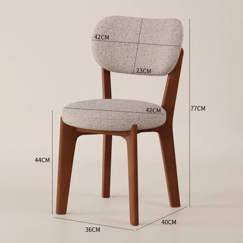 Miniatura 3 de sillas de comedor Silla de comedor de madera con cojín de asiento blando tapizado, respaldo curvado y ampliado, cocina moderna (negro)