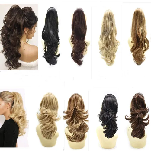 Miniatura 13 de LYRICAL HAIR Extensión de cola de caballo sintética para mujer, con cordón ajustable, pinza de mandíbula, larga, rizada, ondulada, extensión de cola