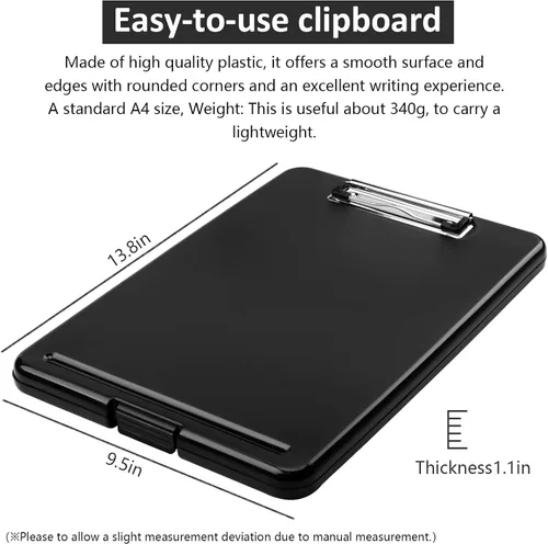 Miniatura 4 de Portapapeles con almacenamiento, portapapeles de almacenamiento con clip, portapapeles plegables para enfermeras, para papeles de 8.5x11, estuches