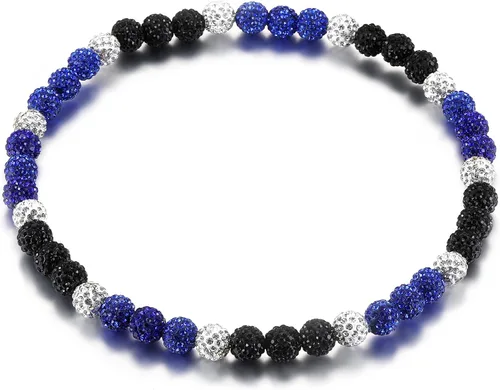 Miniatura 29 de SKQIR Collar de Cuentas de Béisbol para Hombres Bling Accesorios de Goteo de Béisbol con Diamantes de Imitación Brillantes para Hombres Colección