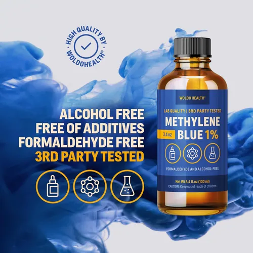 Miniatura 8 de WoldoHealth Gotas de Azul de Metileno 1% 3.4 Fl Oz - Alta pureza, ingredientes de grado farmacéutico USP, probados por terceros, sin formaldehído