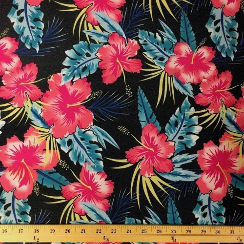Miniatura 37 de Tela de lona estampada The Yard, impermeable, para exterior, 60 pulgadas de ancho, 600 denier negro (Tropical Black)