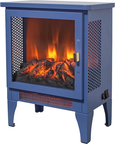Miniatura 11 de IInnoflame - Estufa eléctrica de chimenea de 17 pulgadas, calentador independiente con llama y tronco realistas, protección contra