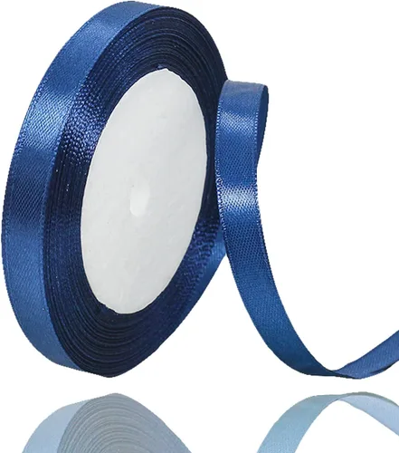 Miniatura 182 de Cinta azul de 1-1/2 pulgadas x 25 yardas, cinta de seda de satén azul real para envolver regalos, fabricación de lazos para el cabello, ramos