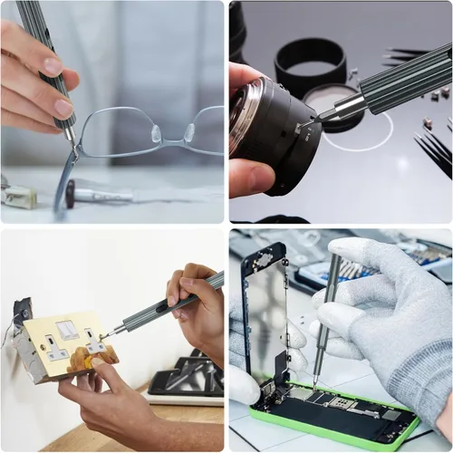 Miniatura 8 de ORIA Juego de destornilladores eléctricos, destornillador inalámbrico recargable 58 en 1, kit de herramientas de reparación de precisión con cable