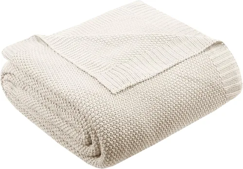 Miniatura 14 de INK+IVY Manta de punto Bree para cama, sofá y sillón, ligera, transpirable, suave y acogedora para verano, tamaño King (108 x 90 pulgadas)