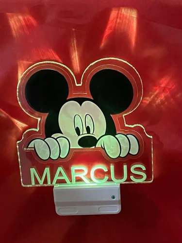 Miniatura 7 de Mirror Mania Store Lámpara de mouse con enchufe de luz nocturna LED personalizada grabada gratis hecha a pedido, decoración de habitación de niñas