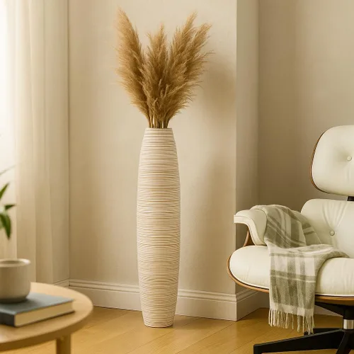 Miniatura 24 de Leewadee Jarrón grande negro para decoración del hogar, de madera, de 26 pulgadas de alto, decoración de granja, soporte para flores para plantas