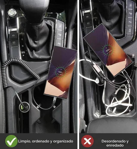 Miniatura 6 de Cable USB C a C de 3 pies, paquete de 2 cables de carga USB C en espiral para automóvil tipo C, cable de carga rápida para iPhone