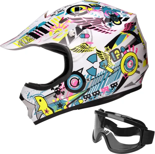 Miniatura 7 de JAGASOL - Cascos de motocross DOT para niños de 8 a 14 años, cascos de bicicleta de calle, todoterreno, bicicleta de cross para niños, BMX, MX