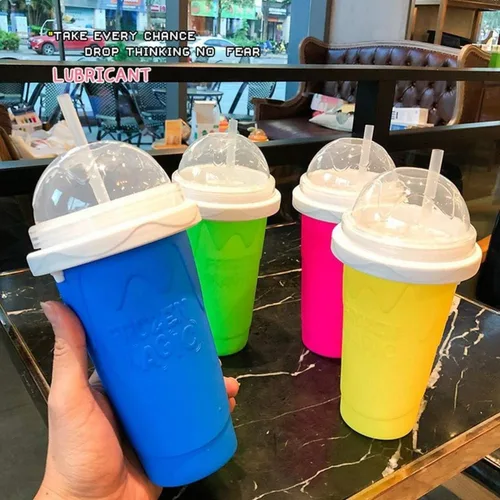 Miniatura 7 de Taza para Hacer Slushies, Taza Mágica de Batidos Congelados Rápidos, Taza de Enfriamiento de Doble Capa con Exprimidor, Máquina para Hacer Slushies