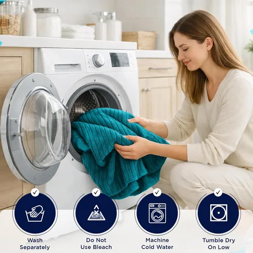 Miniatura 15 de DAN RIVER Paquete de 2 sábanas de baño de 35x70 pulgadas, sábanas de baño jumbo acanaladas para adultos, toallas grandes gruesas y absorbentes