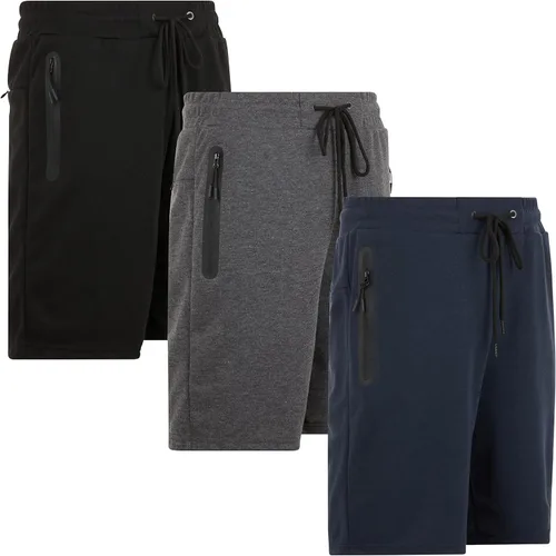 PURE CHAMP Pantalones cortos casuales de algodón de rizo francés para hombre, paquete de 3 unidades, pantalones cortos de gimnasio para