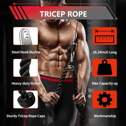 Miniatura 3 de Accesorio para Máquina de Cable, Accesorios de Jalón LAT, Accesorios de Gimnasio en Casa, Accesorio de Jalón para Tríceps