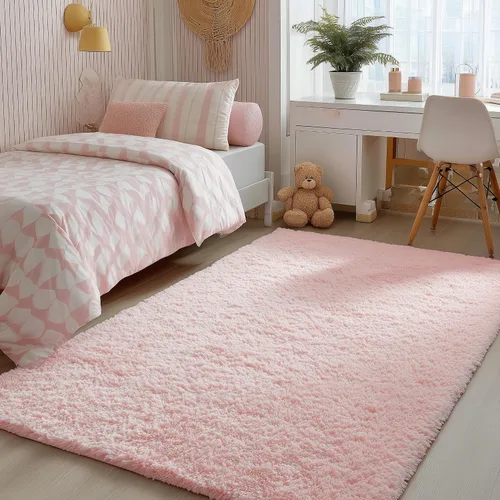 Miniatura 35 de PAGISOFE Alfombras esponjosas de dormitorio de 4 x 6 pies, color negro, alfombra moderna para sala de estar, alfombra lanuda para interiores