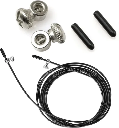 Miniatura 4 de Tornillos de repuesto y tapas de extremo negro Juego de cubiertas para cable de velocidad, cuerdas de salto, tapas de extremo de cable, piezas