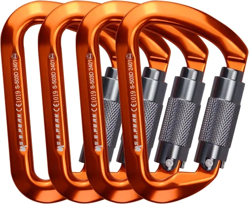 Miniatura 24 de SEPEAK UIAA - Mosquetones de escalada de 30 kN con cierre de rosca, mosquetones profesionales de servicio pesado para escalada, montañismo, rappel