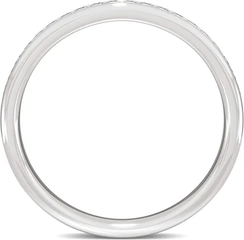 Miniatura 3 de Charles & Colvard - Anillo de boda redondo de oro blanco de 14 quilates de 0.047 in, 0.19 quilates de DEW por Charles & Colvard