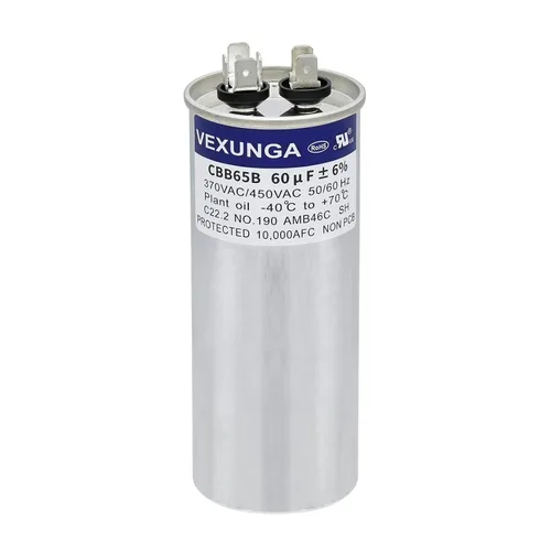 Miniatura 63 de VEXUNGA - 25/5 uF 25+5 MFD 370V o 440V Condensadores redondos de arranque dual 25 5 uF 370 440 Volt VAC CBB65 Condensadores para acondicionador