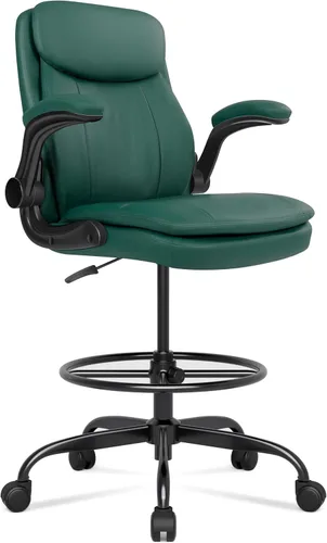 Miniatura 10 de Silla de Dibujo de Cuero Misolant, Silla de Oficina Alta para Escritorio de Pie, Silla Ejecutiva de Oficina Alta con Altura Ajustable y Reposabrazos