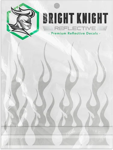 Miniatura 6 de Bright Knight Decals Calcomanías reflectantes de llama, juego de 4 calcomanías de llama morada para marco, casco de motocicleta, diseño de fuego