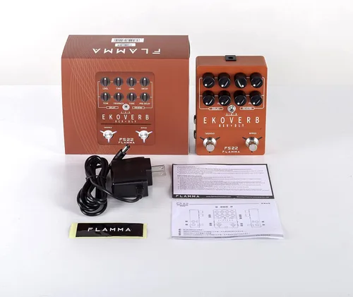 Miniatura 8 de FLAMMA FS22 - Pedal de efectos combo de delay y reverberación estéreo para guitarra ambiental con 3 pares de efectos combo, delay inverso, Combo