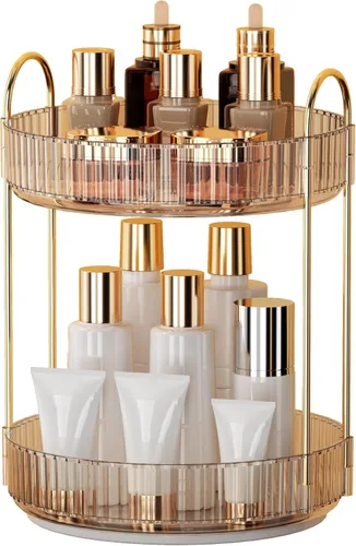 Miniatura 13 de YCIA&DONE Organizador de maquillaje giratorio de 360 grados y almacenamiento para encimera de tocador de 1 nivel, organizadores de cosméticos
