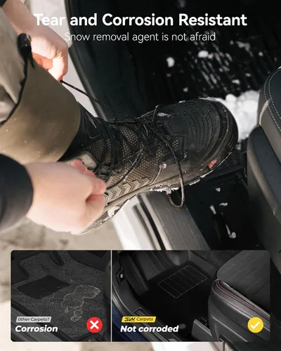 Miniatura 5 de 3W Alfombrillas de piso y forro de carga con alfombras en la parte superior compatibles con Jeep Wrangler JL 2018-2024 2025 Unlimited de 4 puertas