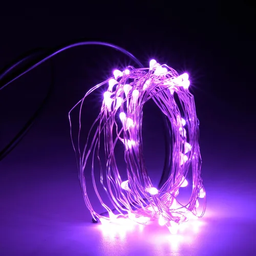 Miniatura 9 de Karlling guirnalda de luces LED, enchufado de USB, focos LED de alambre plateado, impermeable cadena de luces estrelladas para dormitorio, patio