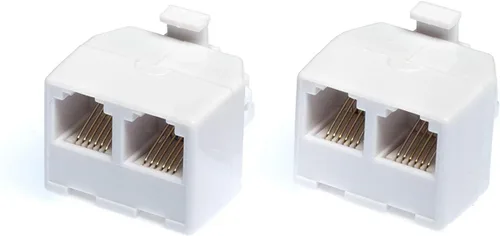 Miniatura 2 de THE CIMPLE CO Divisor de teléfono de 2 líneas para línea fija - Divisor de teléfono de 2 vías (1 y 2 líneas) con conector Keystone RJ11 - Divisor