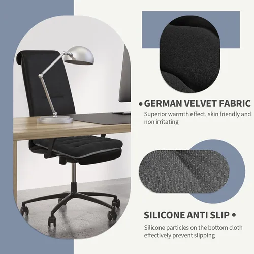 Miniatura 4 de BUYUE Good Support Cojín de Silla de Oficina Acolchado, Terciopelo Suave Cómodo Antideslizante Cojín de Asiento para Escritorio de Computadora Silla