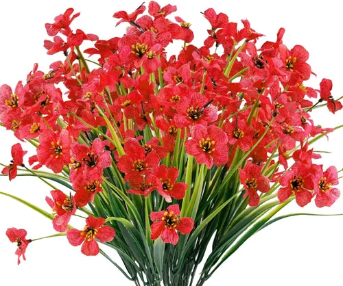 Miniatura 15 de JEMONG - 20 paquetes de flores artificiales para exteriores, resistentes a los rayos UV, flores falsas que no se decoloran, plantas de plástico