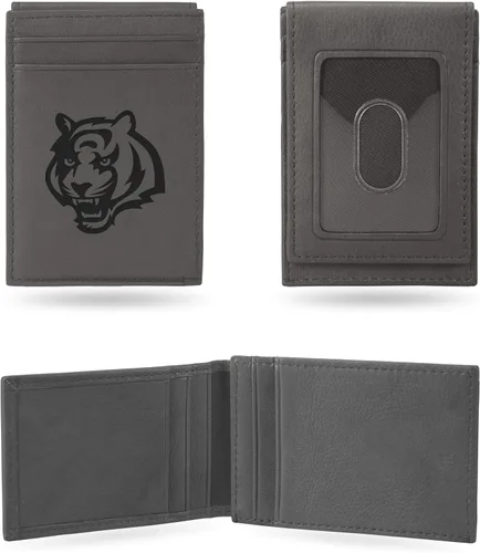 Miniatura 18 de Rico Industries - Cartera de bolsillo frontal con grabado láser NFL de fútbol, gris, compacta/cómoda/delgada