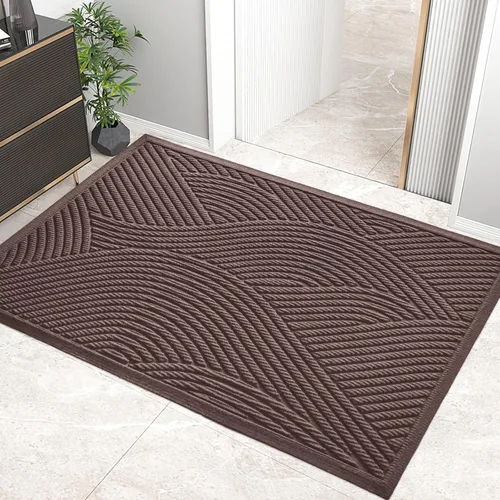 Miniatura 11 de HIYARD Tapete resistente para puerta delantera, absorbente, resistente a la suciedad y a la suciedad, para interiores y exteriores, resistente a