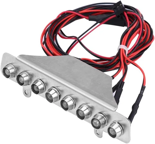 Miniatura 6 de Barra de luz LED para automóvil a control remoto, 8 LED blanco brillante y rojo para mayor visibilidad nocturna RC camión barra de luz con luz