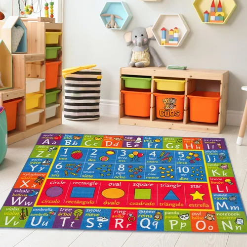 Miniatura 19 de KC CUBS, tapete para piso, área de aprendizaje educativo, juegos, ABC, alfabeto, animales, para niños y la recámara y sala de juegos de niños.