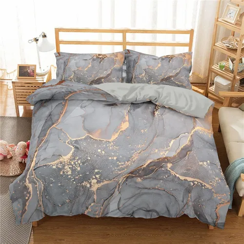 Miniatura 9 de Jingzhang Juego de ropa de cama de teñido anudado colorido mármol adolescente niña ropa de cama acuarela pastel rosa azul púrpura juego de funda