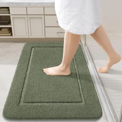Miniatura 14 de LOCHAS Alfombras de baño, alfombra larga de baño de 24" x 60", alfombra antideslizante lavable para baño, alfombra suave y gruesa absorbente