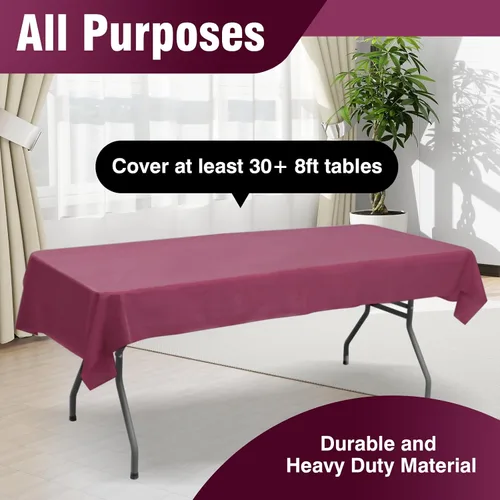 Miniatura 198 de Rollo de plástico para cubierta de mesa color verde manzana, 40 pulgadas x 100 pies, rollo de plástico resistente para cubierta de mesa de banquetes