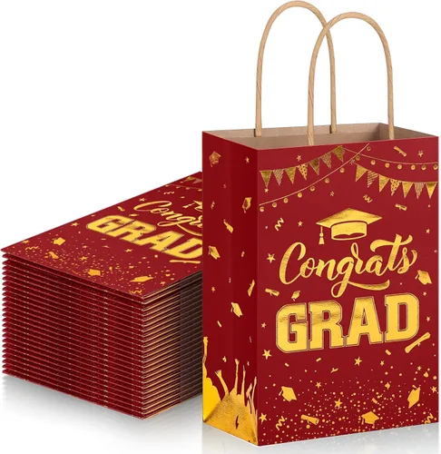 Miniatura 11 de TaoBary 24 bolsas de regalo de graduación de arcoíris negro 2026, bolsas de felicitaciones de graduación, recuerdos de fiesta con asas, regalos