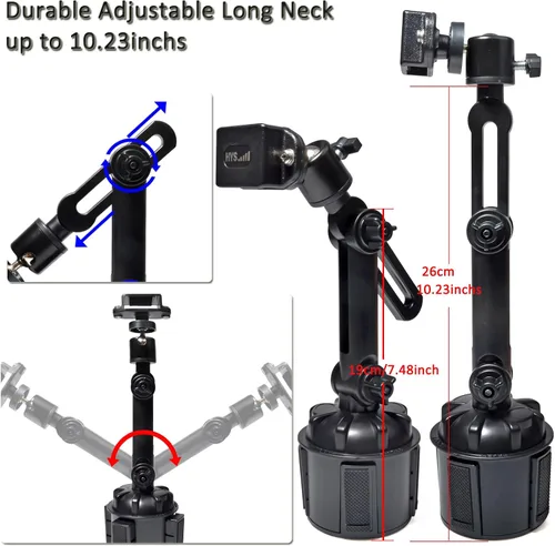 Miniatura 2 de HYS Portavasos Walkie Talkie Clip Mount, portavasos de mano para radio de coche [seguro y estable] Portavasos Radio de 2 vías, soporte para radio