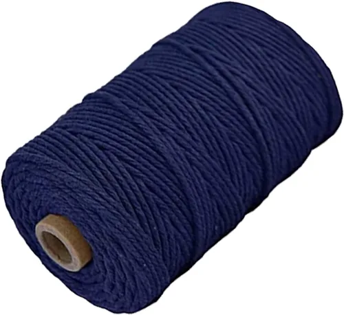 Miniatura 45 de Cordón de algodón para macramé, hilo torcido de 4 capas, cuerda de algodón natural, suministros perfectos de macramé, para hacer soportes colgantes