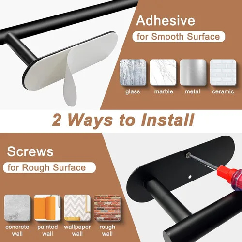 Miniatura 8 de Soporte de papel higiénico con estante y soporte para toallas de papel debajo del gabinete, soporte de papel higiénico de acero inoxidable SUS304