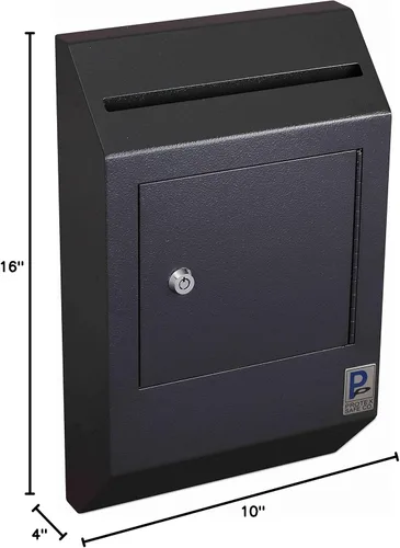 Miniatura 5 de Caja de seguridad Protex Drop Box (WDB-110) -Negro, resistente, bisagra de piano, sugerencias seguras, boletas, correo, dinero, cheques de alquiler