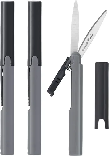 Miniatura 9 de PLUS Tijeras estilo bolígrafo antiadherentes compactas TSA Twiggy con funda, carbón Gris antracita