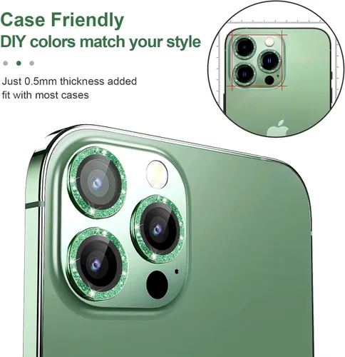 Miniatura 5 de Jeluse [Paquete de 2 protectores de lente de cámara diseñados para iPhone 13 Pro/iPhone 13 Pro Max, protector de pantalla de vidrio templado 9H