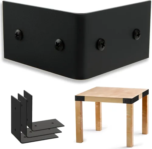Miniatura 9 de Protectores de esquina de metal negro para marco de madera de 3.5 pulgadas, soporte decorativo de esquina de estilo español, decoración de metal