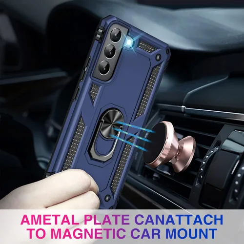 Miniatura 4 de Vaki Funda para Samsung Galaxy S22 5G con Protector de Pantalla Integrado de Grado Militar Cubierta Dura Resistente Armadura de Servicio Pesado Azul